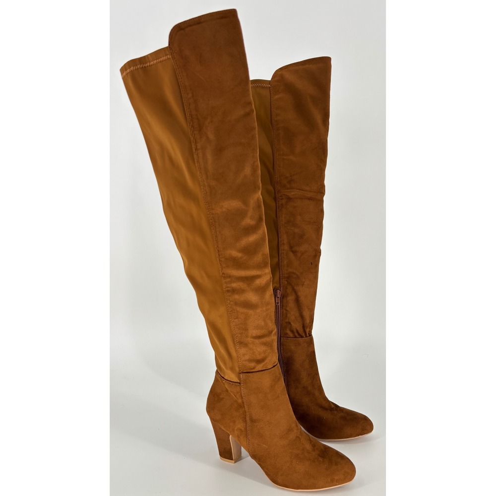 Chinese Laundry Canyons Over The Knee Boots Honey Brown Women Size 9 Block Heel